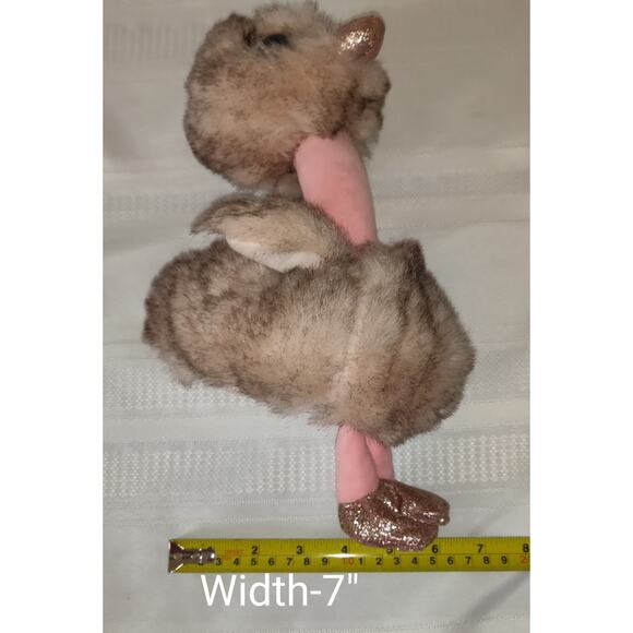Ty Ostrich Plush Stuffed Animal Henna RETIRED Bird 12" Google Eyes Furry - Picture 12 of 13